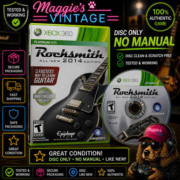 Rocksmith 2014 Edition (Microsoft Xbox 360, 2014) NO MANUAL DISC LIKE NEW