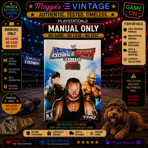 WWE Smackdown VS Raw 2008 (PS2, 2007)  MANUAL ONLY