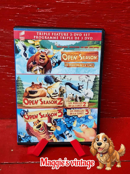 Open Season 4-Movie Collection (DVD, 2013, Canadian) *BILINGUE DISC LIKE NEW*