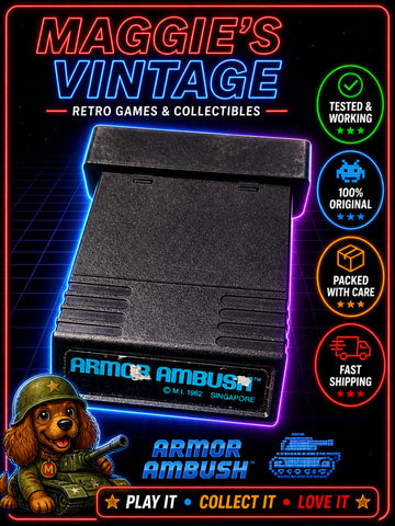Vintage Atari 2600 Armor Ambush Video Game Cartridge  TESTED