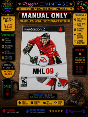NHL 09 ( Sony Playstation 2 ) PS2  MANUAL Only