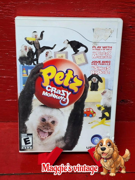 Petz Crazy Monkeyz (2008) - Nintendo Wii -CIB ARTWORK AND MANUAL DAMAGE