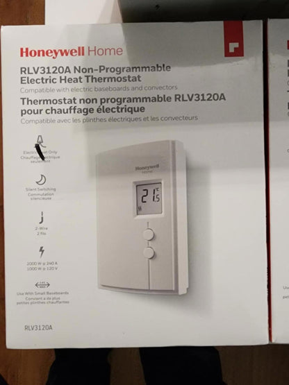 Honeywell RLV3120A NIB Thermostat Shrink-Wrapped Electric Heat 120/240V White