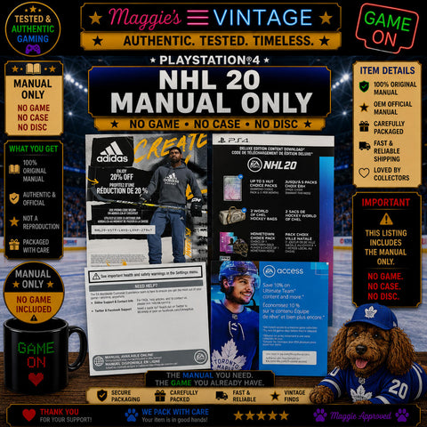 NHL 20 (PlayStation 4, 2019) MANUAL / INSERT Only
