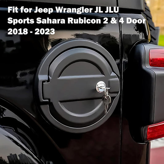 luminum Alloy Gas Cap Tank Fuel Filler Door Cover for 2018-2022 Jeep Wrangler JL