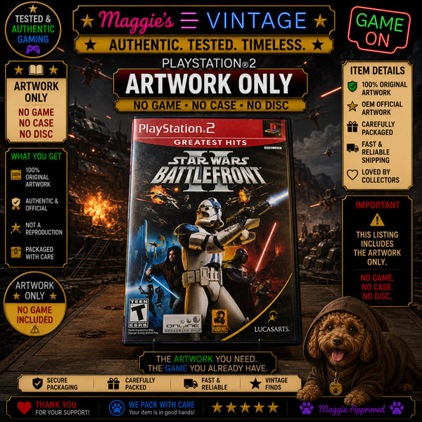 Star Wars: Battlefront II PS2 (Sony PlayStation 2, 2005) ARTWORK ONLY