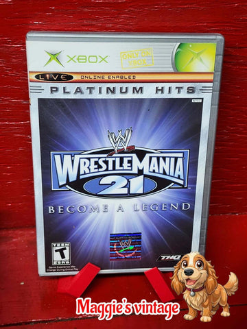 WWE WrestleMania 21 Become A Legend  Microsoft Xbox, NO MANUAL DISC LIKE NEW