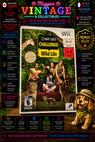 Nat Geo Challenge Wild Life (Nintendo Wii, 2010) CIB DISC LIKE NEW
