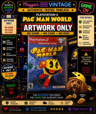 PS2 Playstation Pac-Man  World 2 ARTWORK ONLY