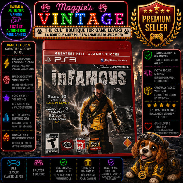 Infamous (Playstation 3, 2009) PS3 NO MANUAL Manual Greatest Hits Tested