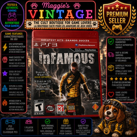 Infamous (Playstation 3, 2009) PS3 NO MANUAL Manual Greatest Hits Tested