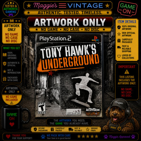 Tony Hawk Underground  - Sony Playstation 2 PS2 ARTWORK ONLY