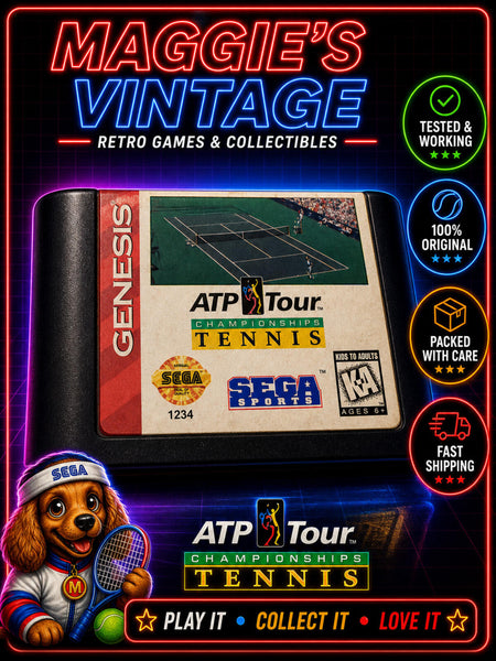 ATP Tour Championship Tennis Sega Genesis Authentic and Tested Cart Only
