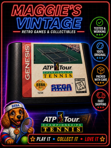 ATP Tour Championship Tennis Sega Genesis Authentic and Tested Cart Only