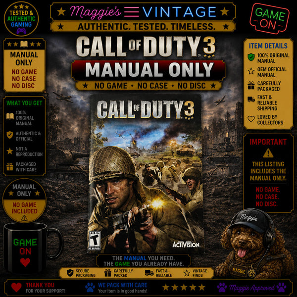 Call of Duty 3 ( Sony PlayStation 2, 2006 ) PS2 MANUAL ONLY