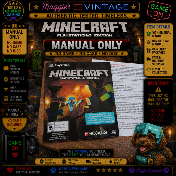 Minecraft - PlayStation 3 PS3 MANUAL/INSERT  ONLY