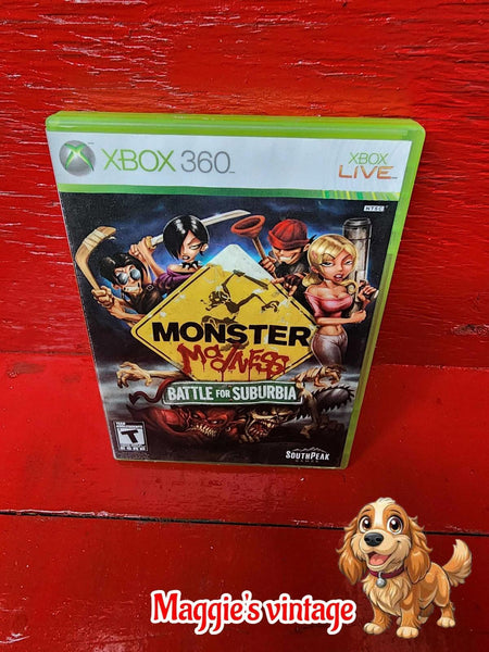 Monster Madness: Battle for Suburbia (Xbox 360, 2007) NO MANUAL DISC LIKE NEW