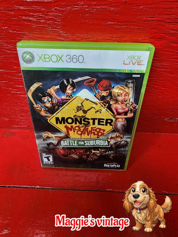 Monster Madness: Battle for Suburbia (Xbox 360, 2007) NO MANUAL DISC LIKE NEW