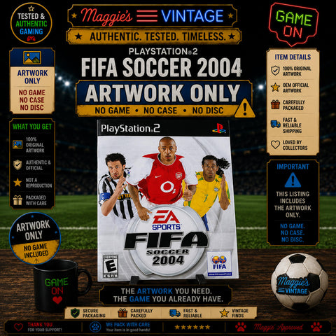 Fifa soccer 04 sony playstation 2 ARTWORK ONLY