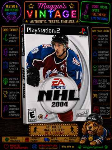 NHL 2004 PS2 Joe Sakic Cover (PS2 SONY PLAYSTATION 2) CIB DISC LIKE NEW