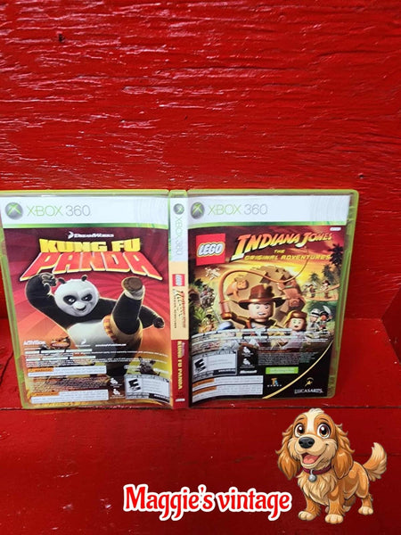 Lego Indiana Jones and Kung Fu Panda Combo (Xbox 360) *CIB DISC LIKE NEW*