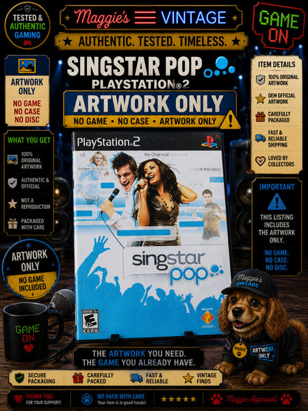 SingStar: Pop (Sony PlayStation 2, 2007) NTSC PS2 ARTWORK Only