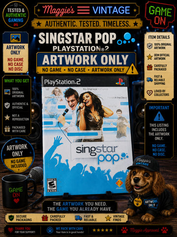 SingStar: Pop (Sony PlayStation 2, 2007) NTSC PS2 ARTWORK Only