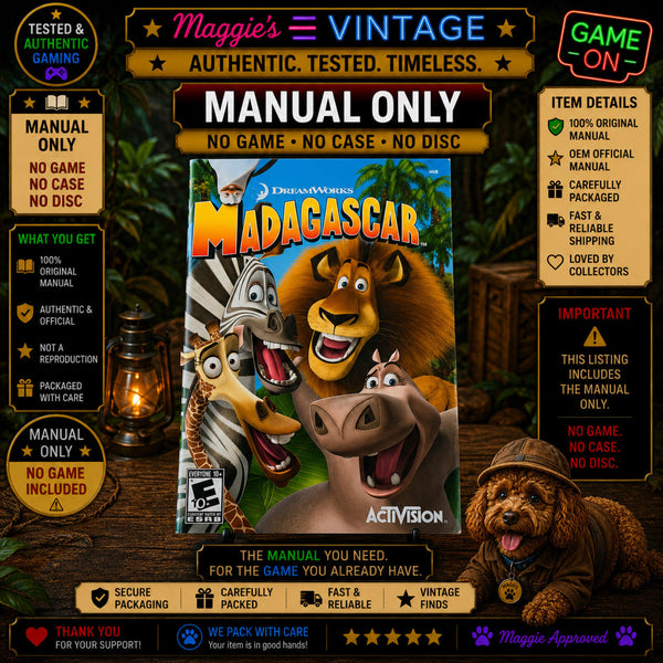 Madagascar (Sony PlayStation 2, 2005) 1 Activision NTSC PS2 MANUAL ONLY
