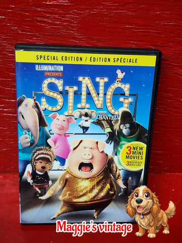 Sing (DVD, 2016, English/French/Spanish) *BILINGUE DISC LIKE NEW*