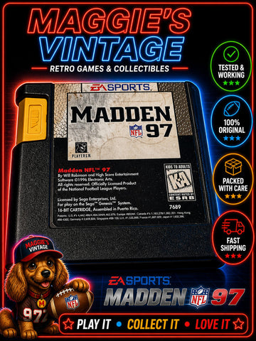 Madden NFL '97 (Sega Genesis, 1997) CART ONLY TESTED
