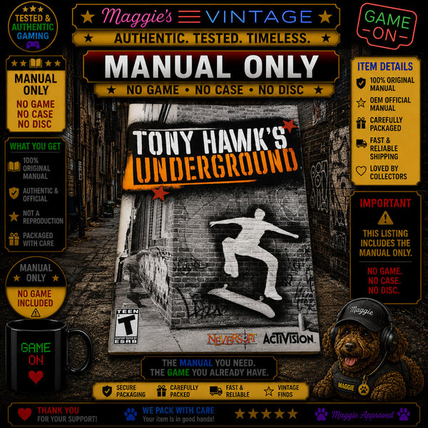 Tony Hawk Underground -  Sony Playstation 2 PS2 MANUAL ONLY