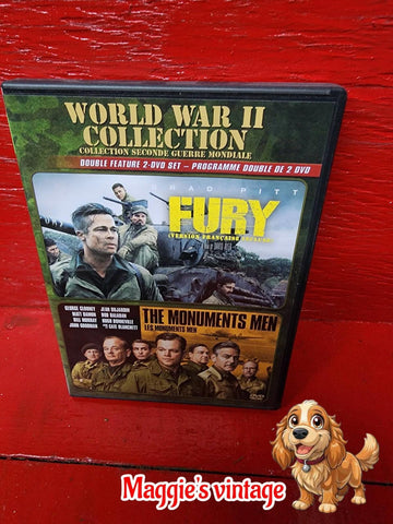 Fury / The Monuments Men DVD *BILINGUE DISC LIKE NEW*