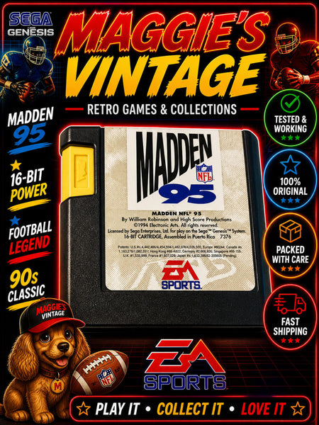 Madden NFL '95 (Sega Genesis, 1994) Tested And Working