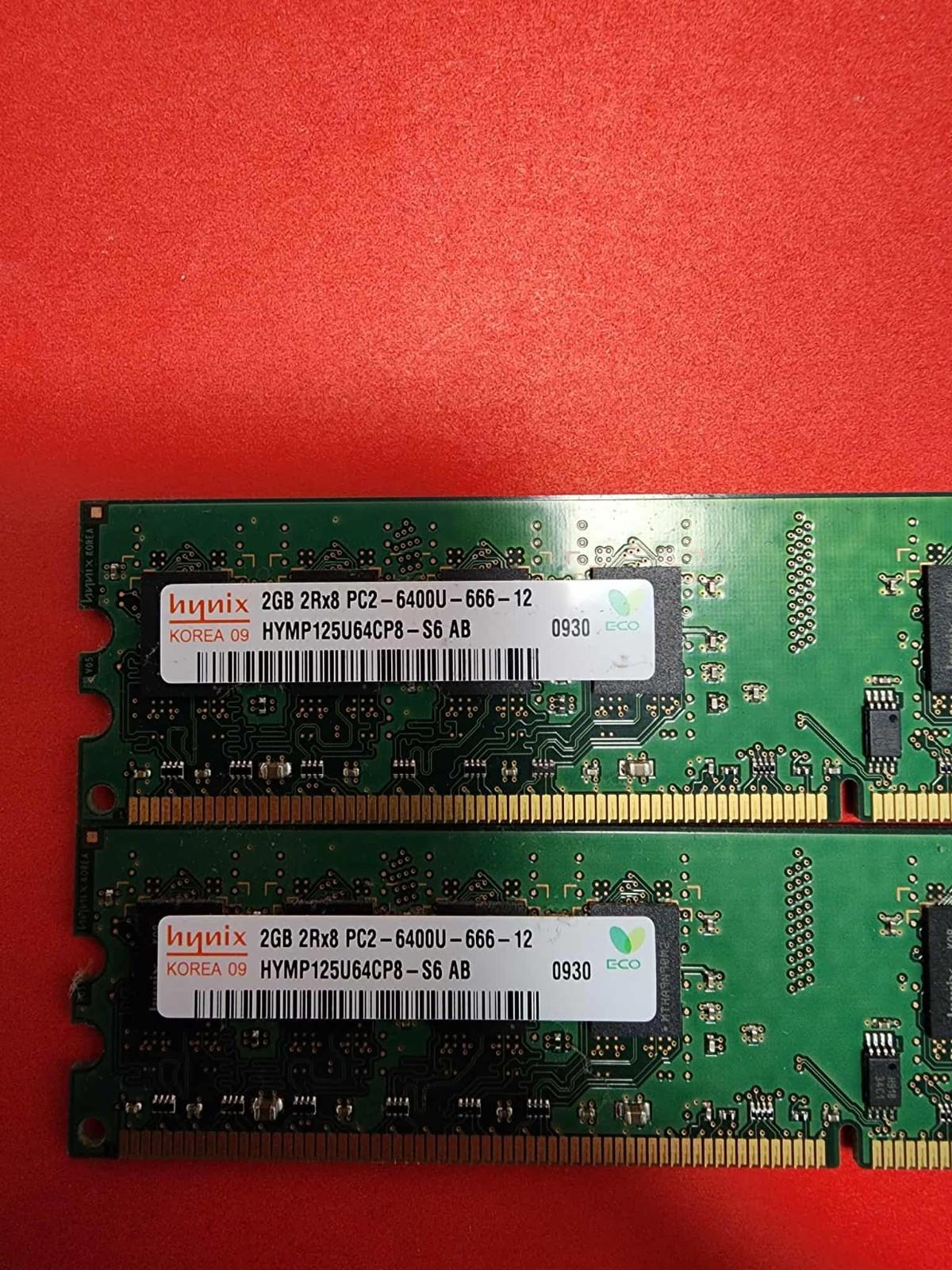 hynix  4GB 2X 2GB DDR2 800MHz 2Rx8 PC2-6400U 240PIN DIMM Desktop Memory RAM
