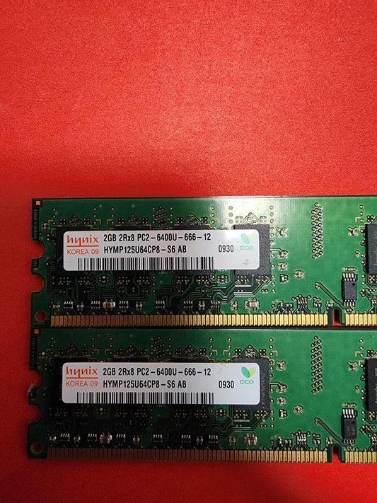 hynix  4GB 2X 2GB DDR2 800MHz 2Rx8 PC2-6400U 240PIN DIMM Desktop Memory RAM