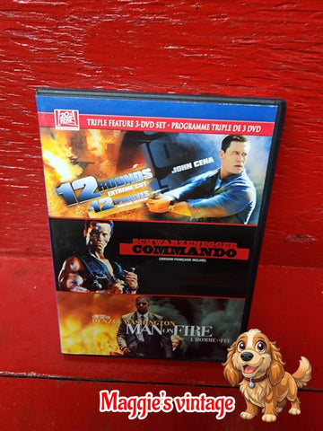12 Rounds: Extreme Cut + Commando + Man on Fire (DVD, 3-Disc Set)* BILINGUE  *