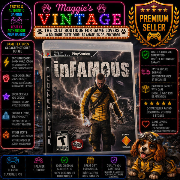 Infamous (Playstation 3, 2009) PS3 CIB Complete with Manual DISC LIKE NEW