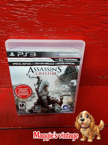 Assassins Creed III 3: Special Edition PS3, 2012)   *CIB DISC LIKE NEW*