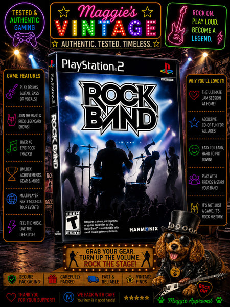 Rock Band (Sony PlayStation 2, Ps2 Game, 2007) Complete, CIB DISC LIKE NEW