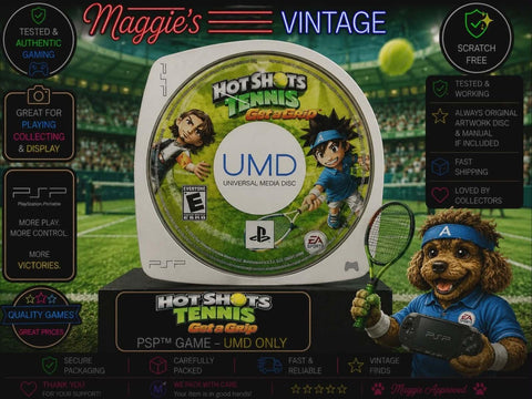NEW Hot Shots Tennis: Get a Grip ( Sony PSP, 2010 UMD ONLY TESTED case replaced