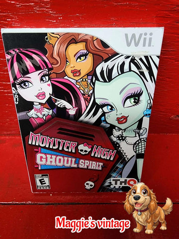 Monster High Ghoul Spirit  SLIPCOVER!!!(Nintendo Wii, 2011)  *CIB DISC LIKE NEW*